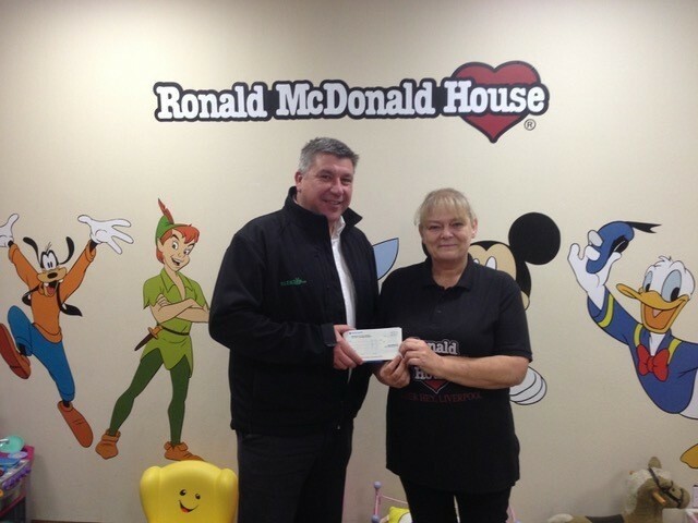 BFBI’s North of England & Scottish Section Chairman presents cheque to the Ronald McDonald House Charity