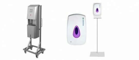 Nieuw: hygiënezuilen voor handdesinfectie