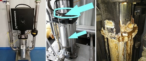 Evolución desde una bomba recién instalada, pasando por las primeras fugas hasta colapso