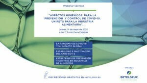 BETELGEUX-CHRISTEYNS organiza un webinar técnico sobre prevención y control de COVID-19 en la industria alimentaria