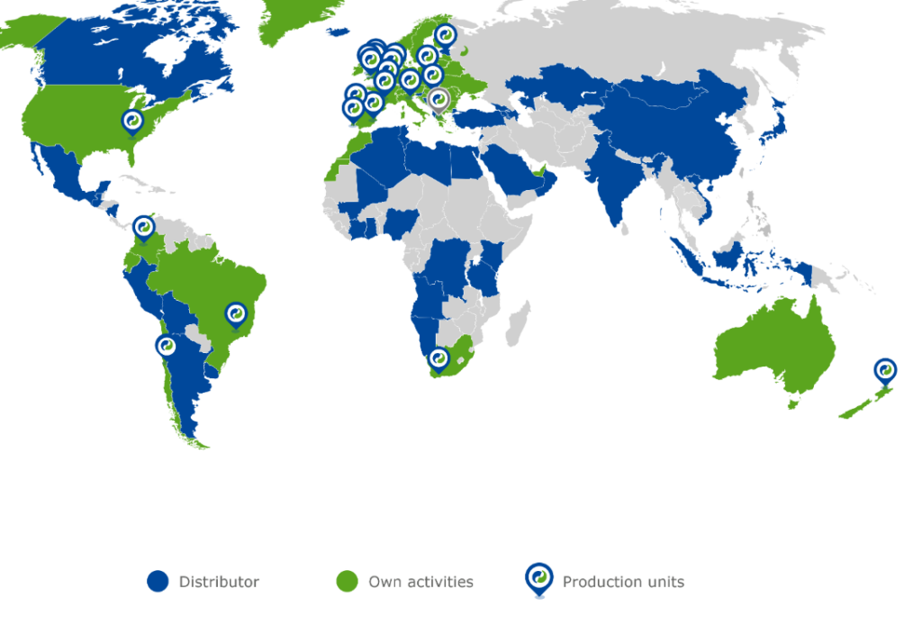 at your service map with Christeyns activities